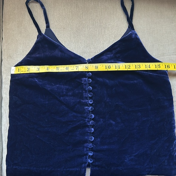 NWT Madewell Deep Blue Purple Velvet Spaghetti Strap V Neck Top - Picture 7 of 8